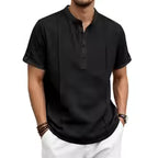 2026 Men's Summer Henley Neck Short Sleeve