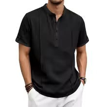 2026 Men's Summer Henley Neck Short Sleeve