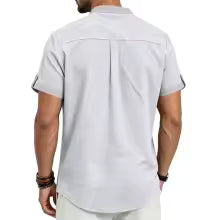 2026 Men's Summer Henley Neck Short Sleeve