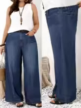 Plus Size Wide Leg Jeans for Women