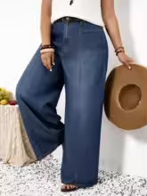 Plus Size Wide Leg Jeans for Women