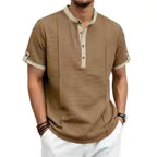 2026 Men's Summer Henley Neck Short Sleeve